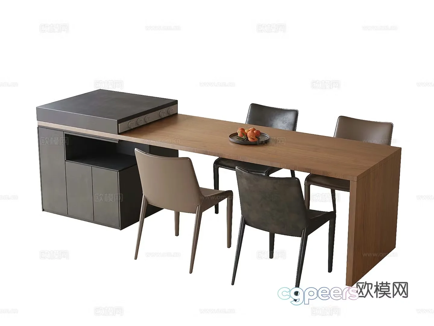 Modern island dining table and chair dining chair single chair 3d model