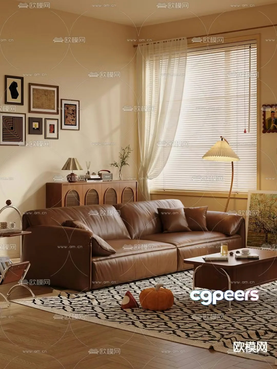 Medieval style sofa double sofa 3d model