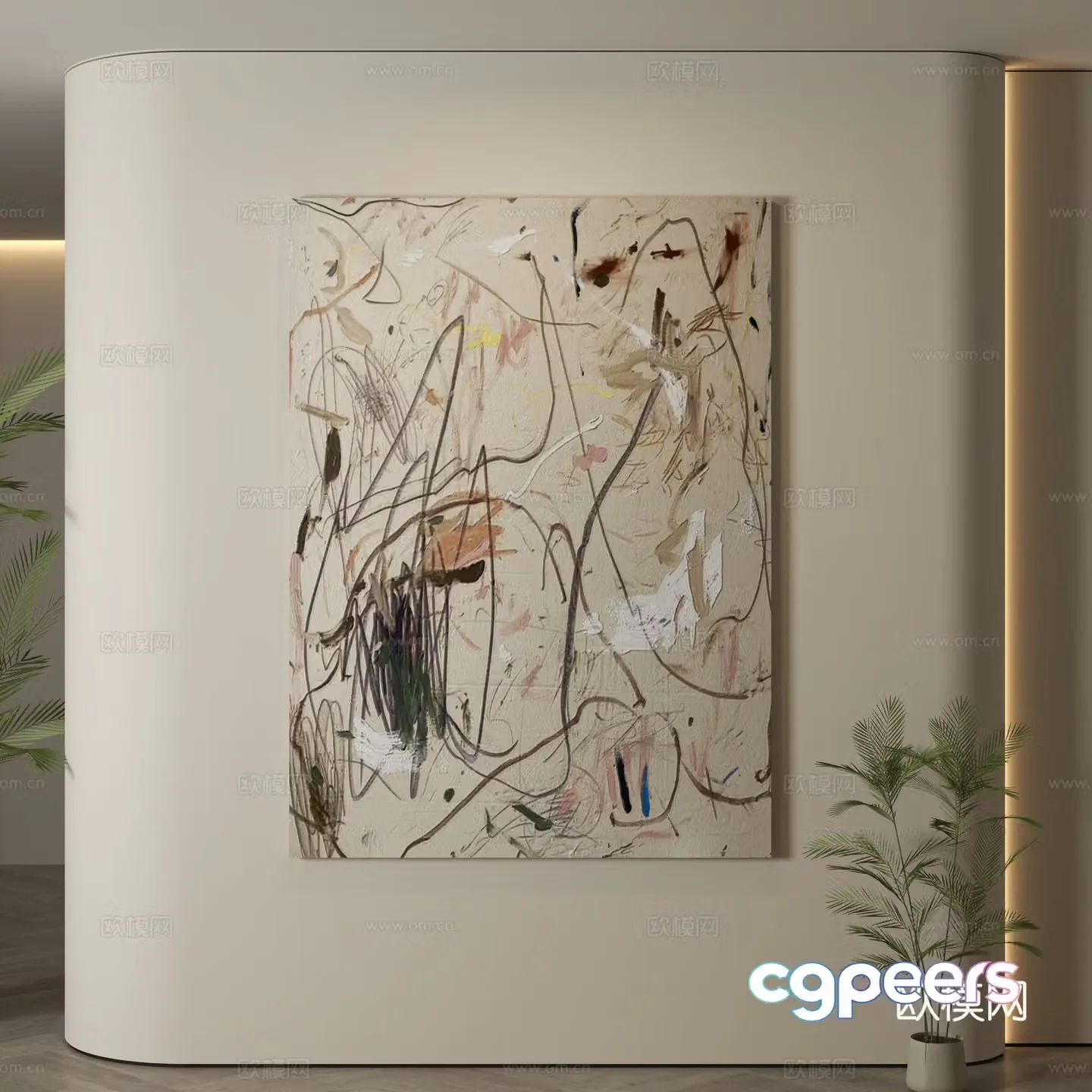 Modern decorative paintings Decorative paintings Modern hanging paintings Hanging paintings Simple hanging paintings 3D model