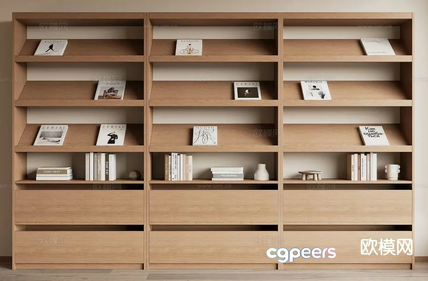 Modern bookcase 3d model