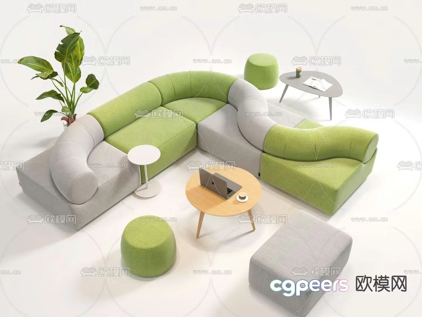 Office sofa public sofa lobby sofa 3d model