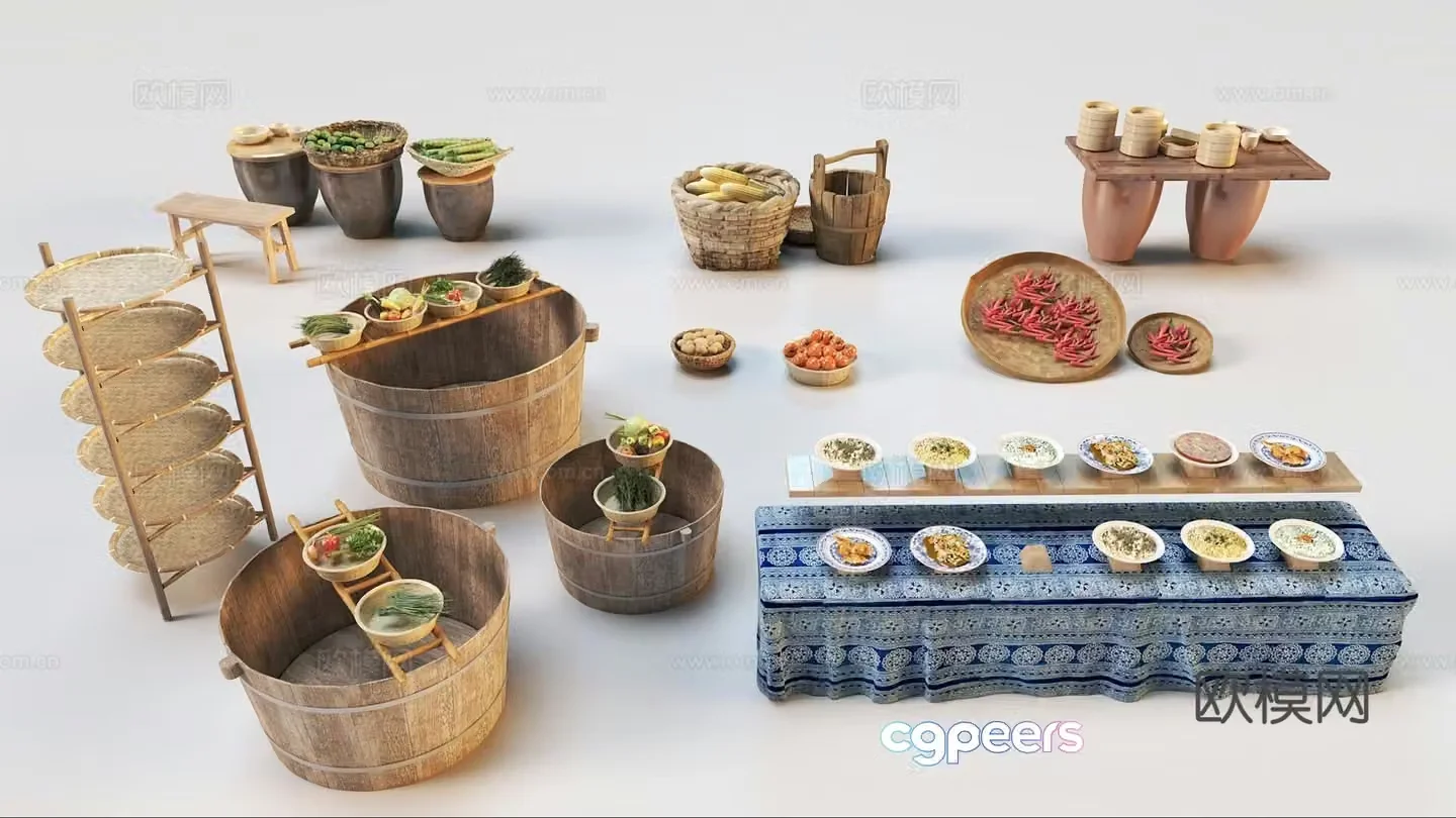 Fruit vegetables 3d model