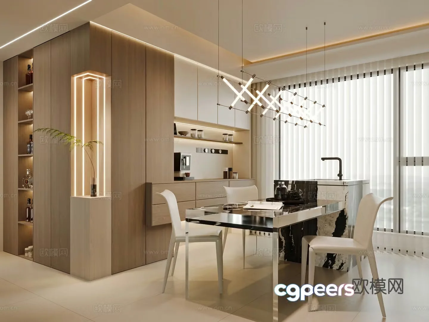 Modern restaurant 3d model