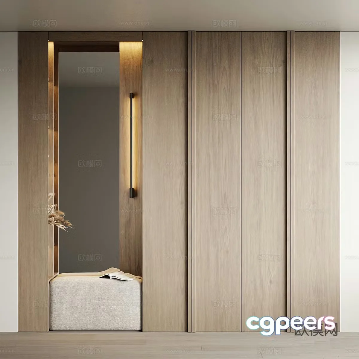 Modern minimalist shoe cabinet 3d model