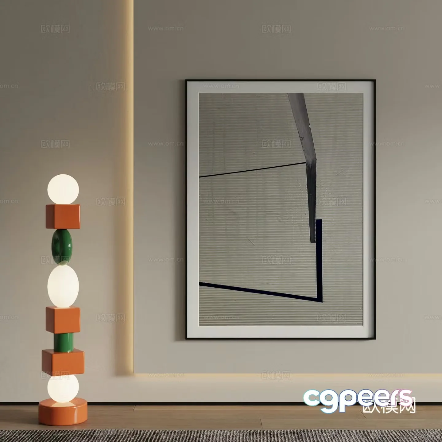Modern decorative painting Art painting 3d model
