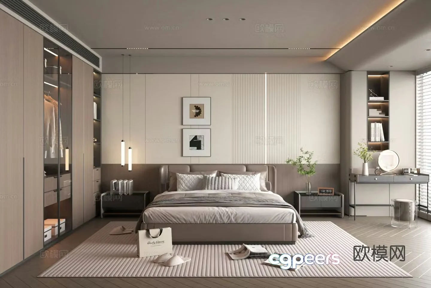 Modern bedroom master bedroom 3d model