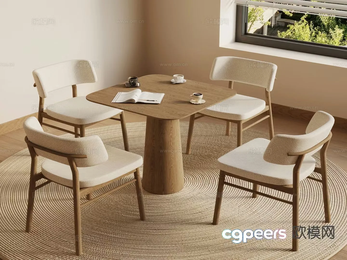 Leisure table and chair negotiation table and chair 3D model