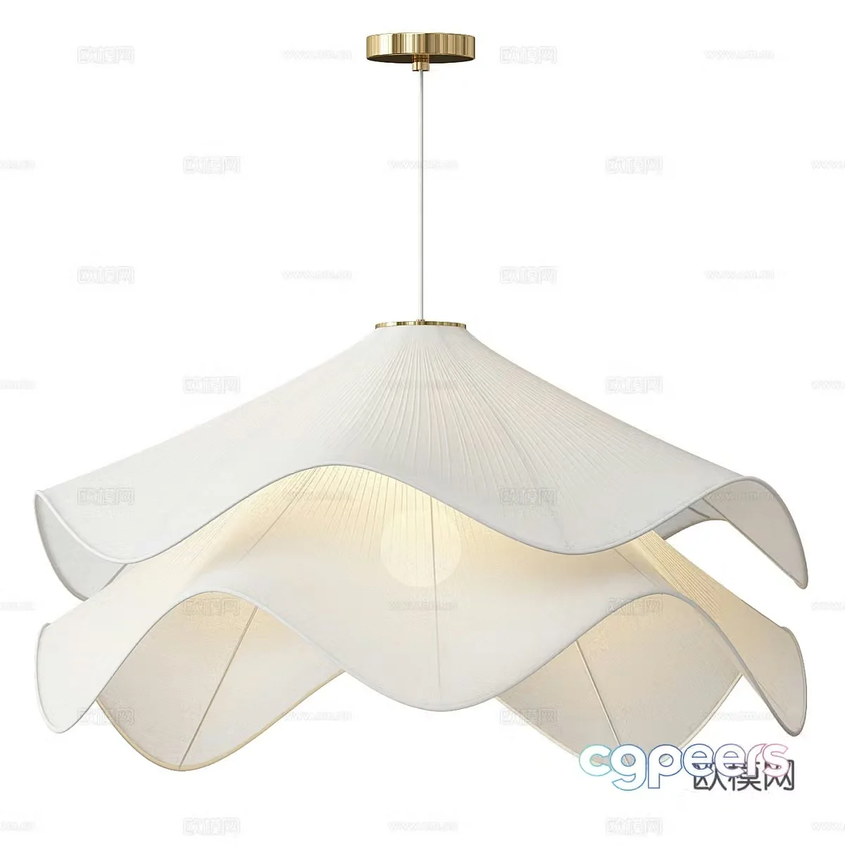 New Chinese style light luxury rattan decorative chandelier 3D model