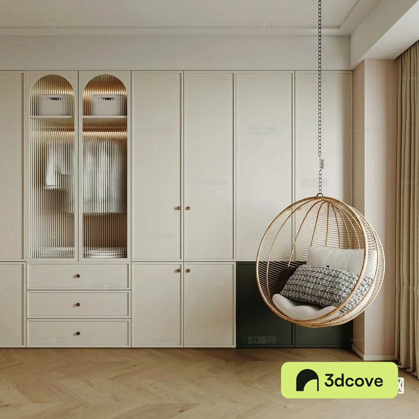 Cream trench wardrobe hanging chair