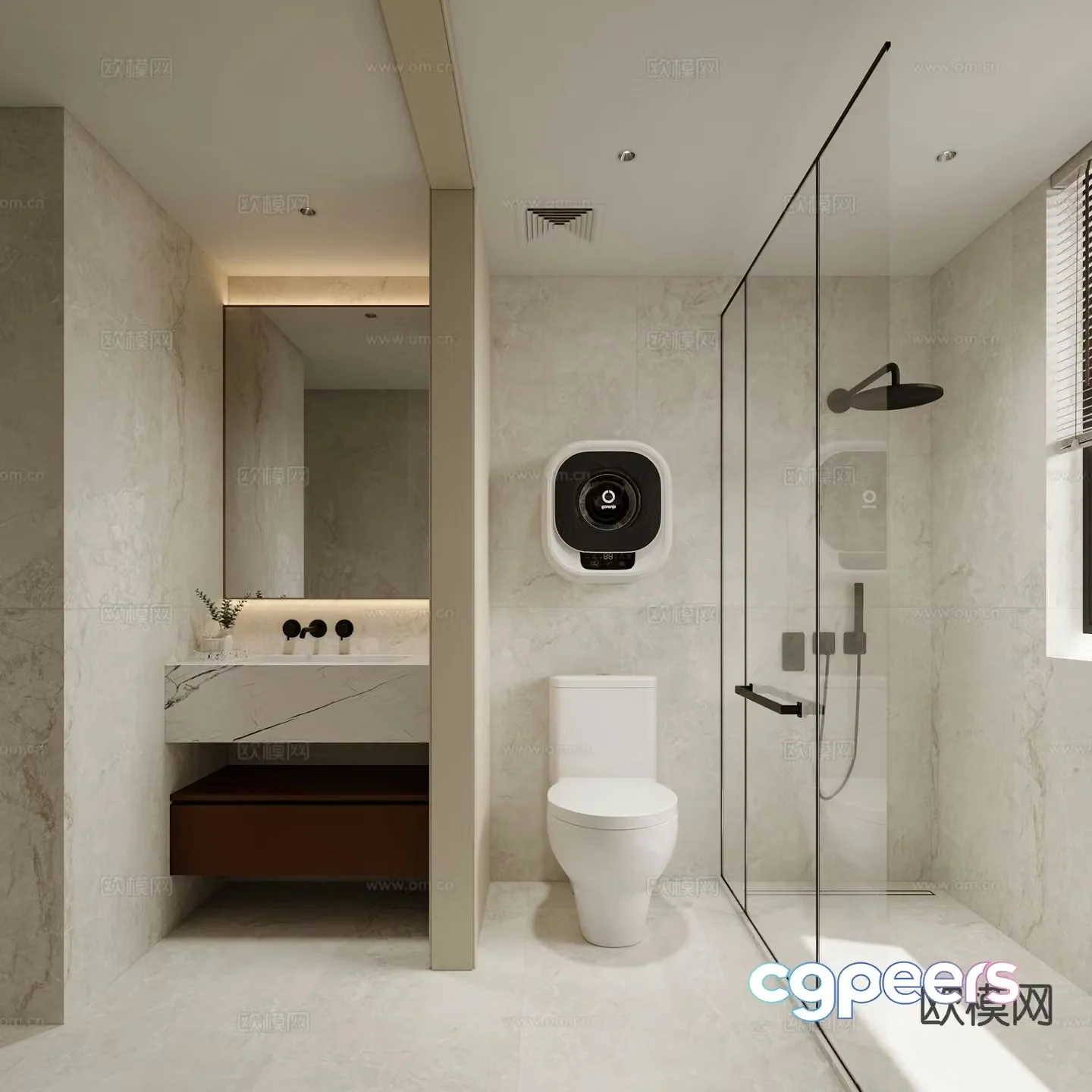 Modern bathroom toilet 3d model