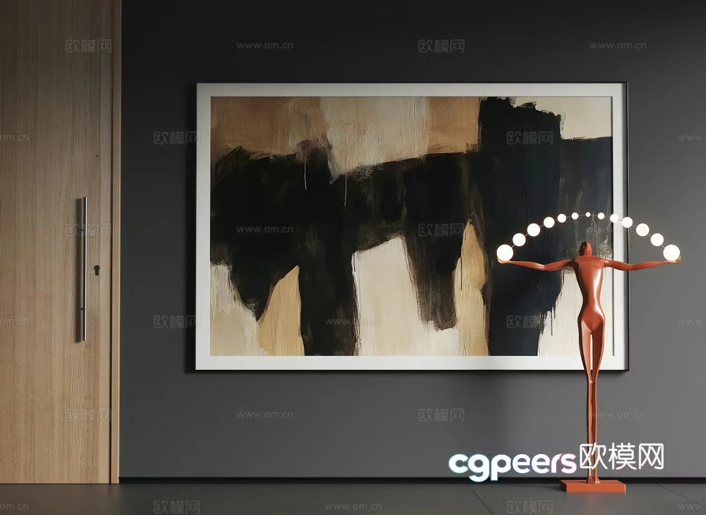 Modern large-scale hanging paintings Modern abstract hanging paintings Modern simple hanging paintings 3d model