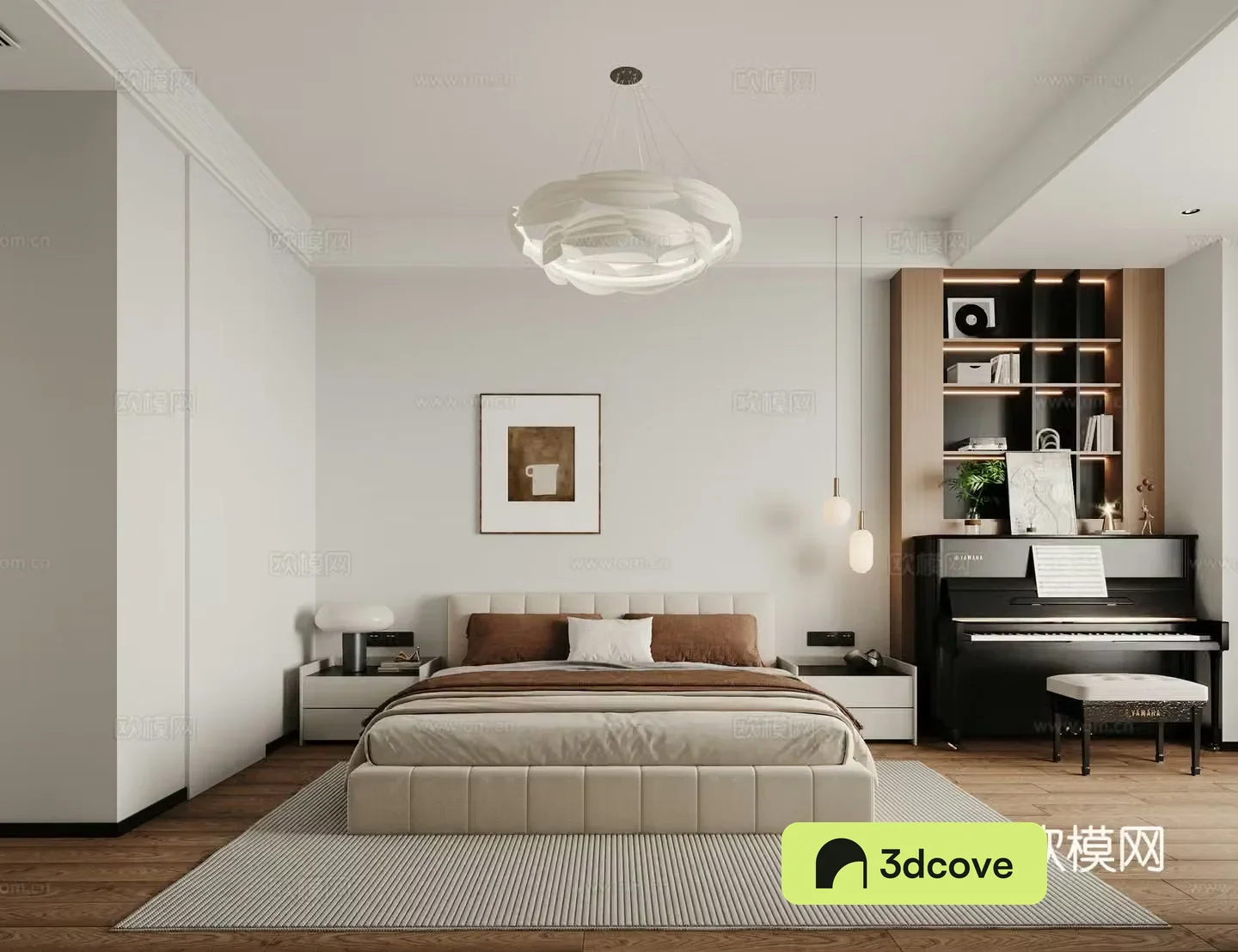 Modern piano bedroom