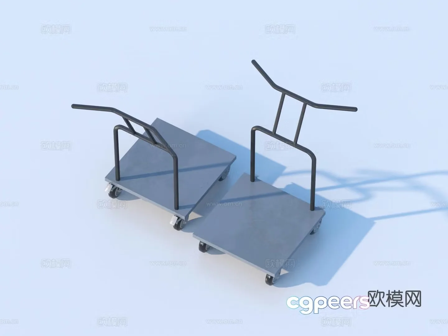 Hand trolley handmade cart 3d model