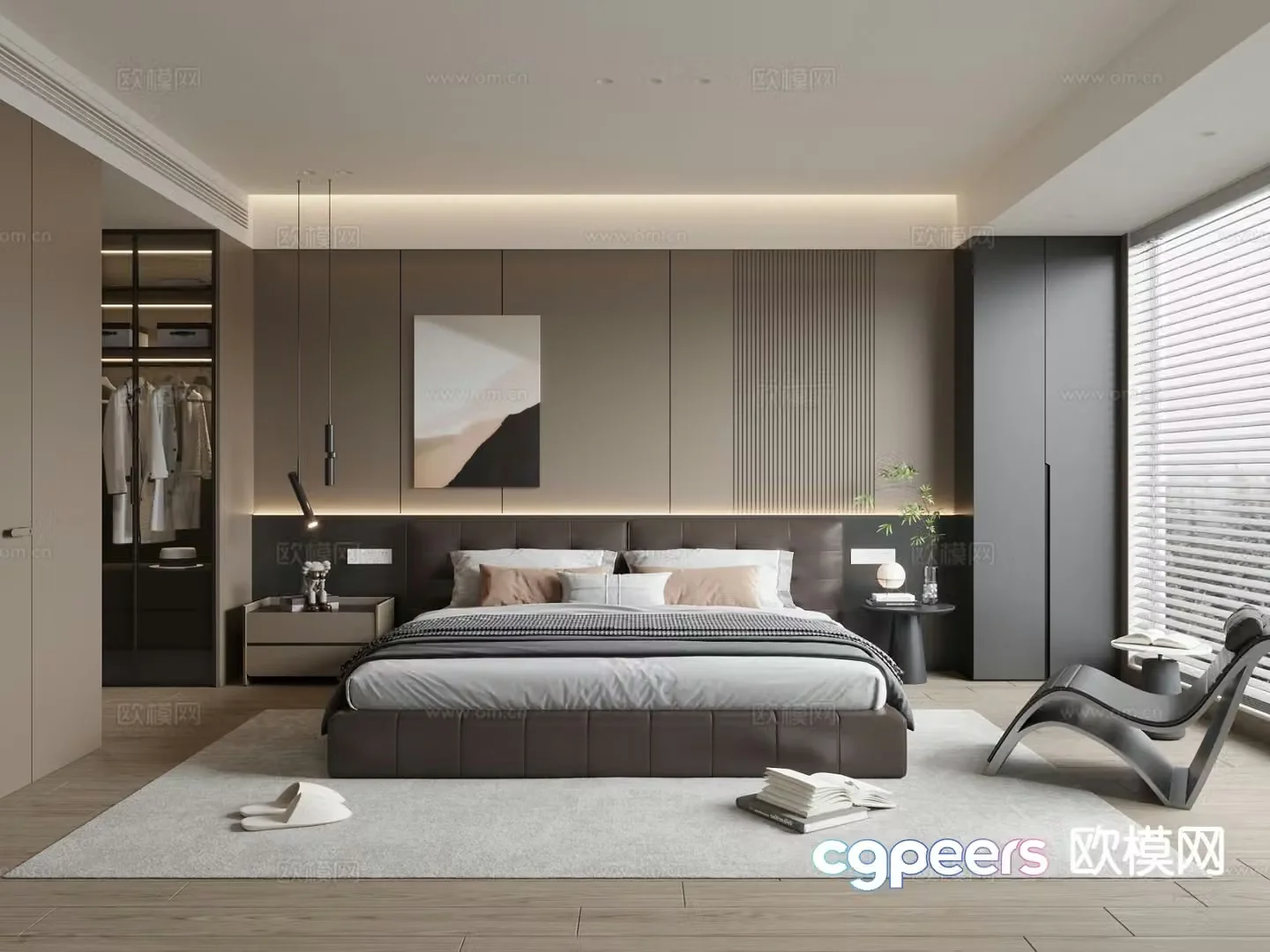 Modern bedroom master bedroom 3d model