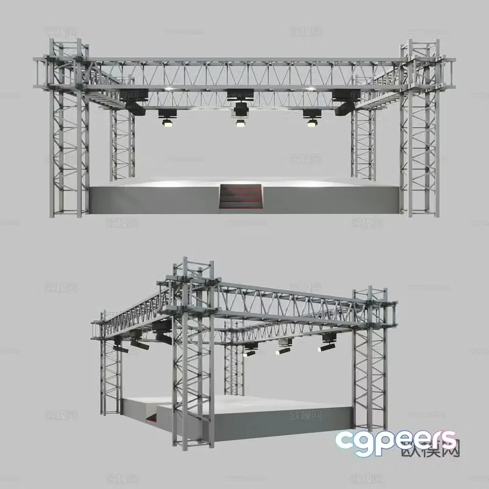 Outdoor stage steel frame music stage venue Temporary stage Music festival Outdoor stage Electronic music festival 3d model