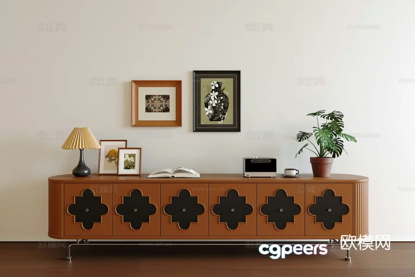 French medieval TV cabinet 3D model
