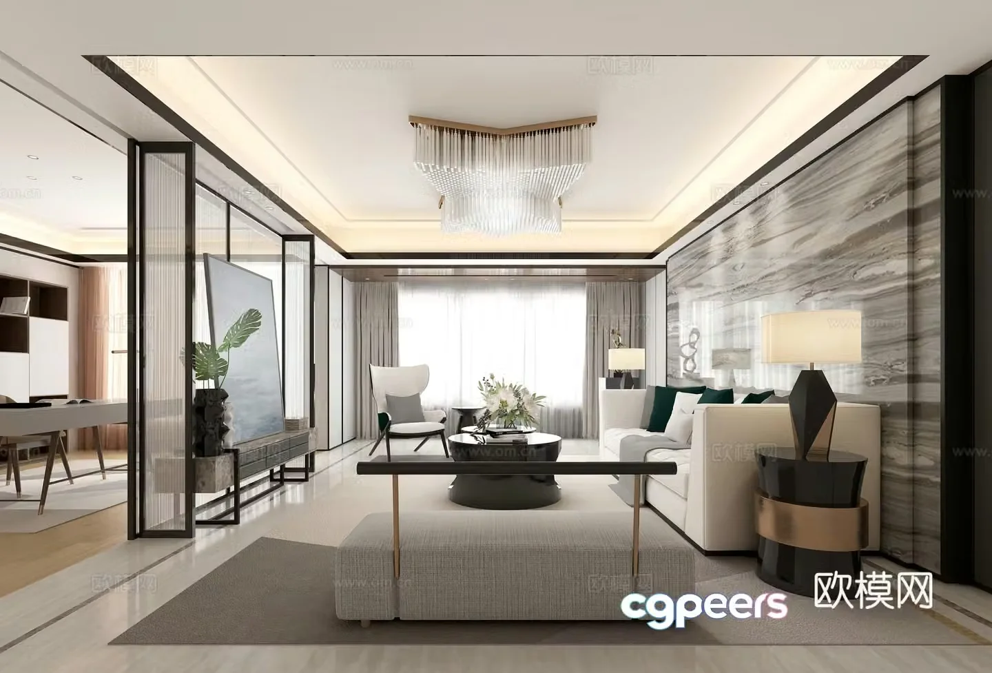 Postmodern living room 3d model