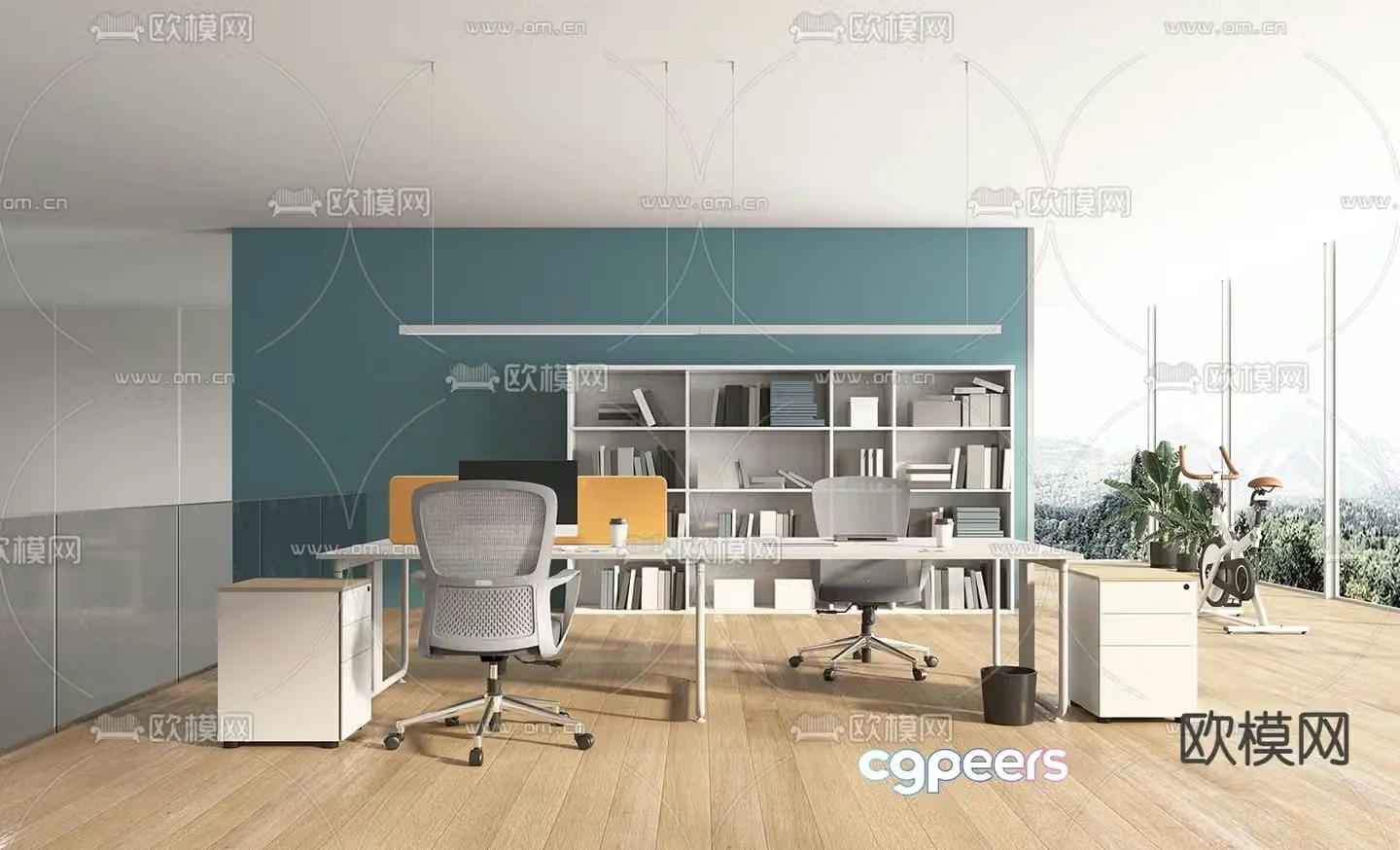 Card space desk workstation 3D model