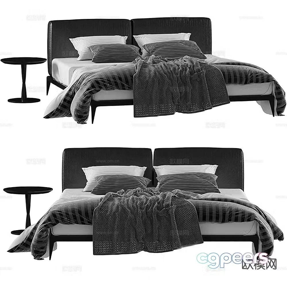 Modern double bed 3d model