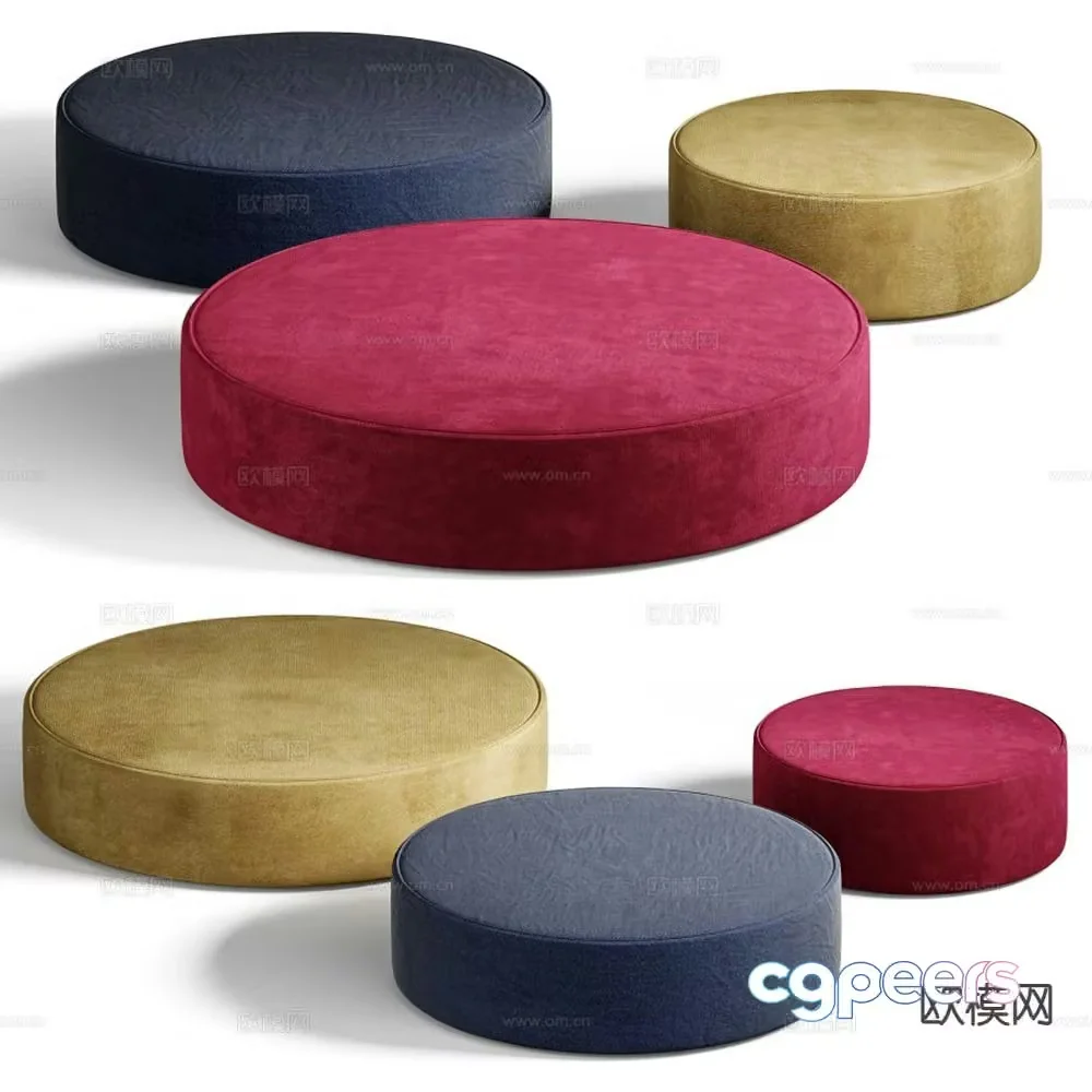 Como tatami mat round cushion cushion futon 3d model
