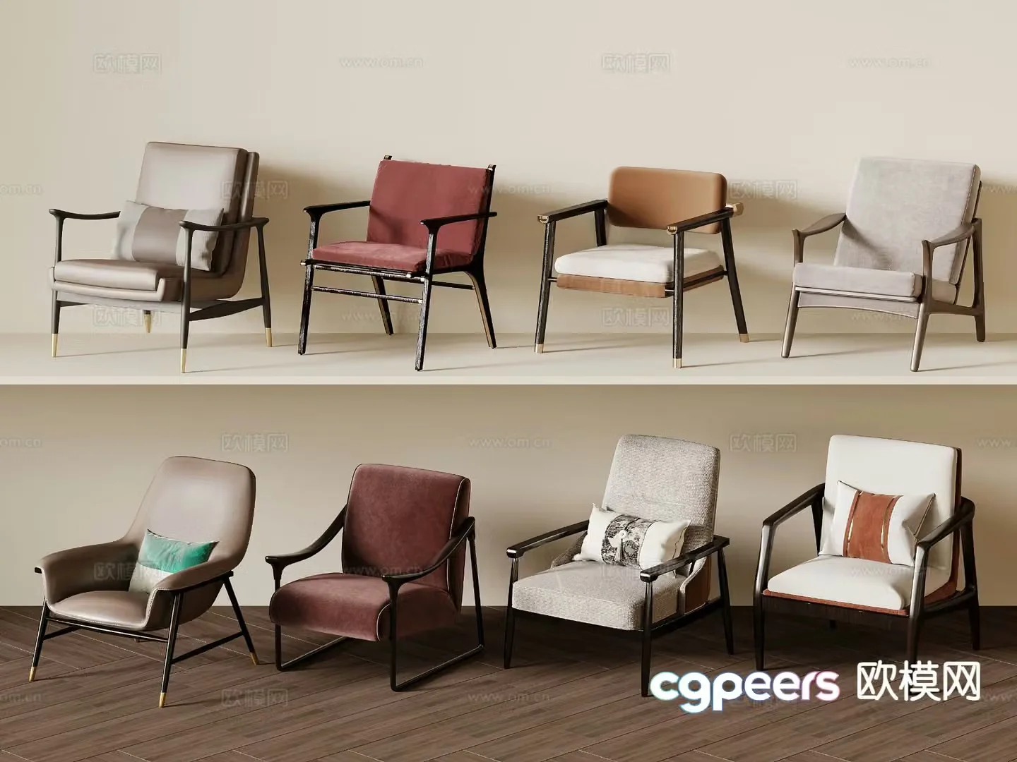 New Chinese style chair leisure chair armchair 3d model