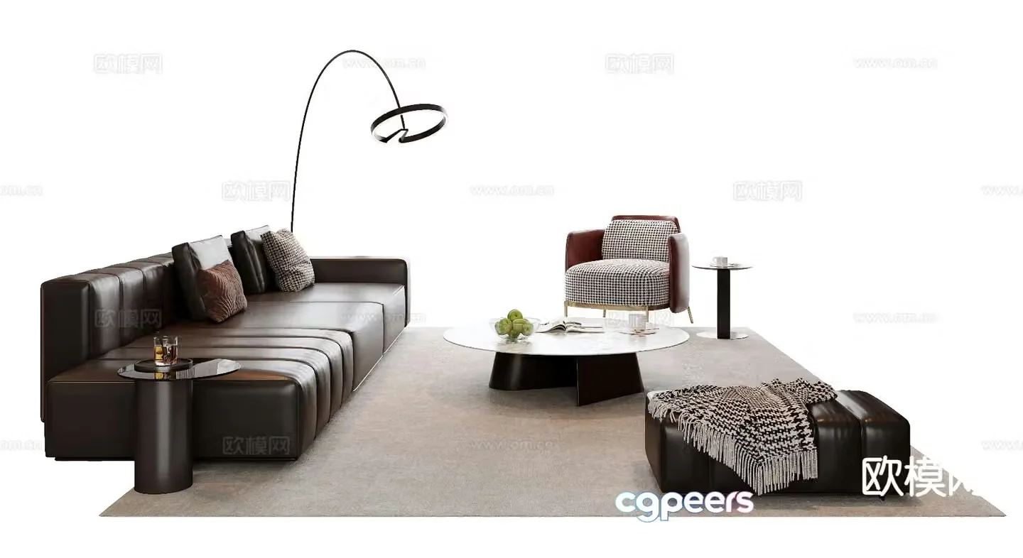 Italian sectional sofa 3d model
