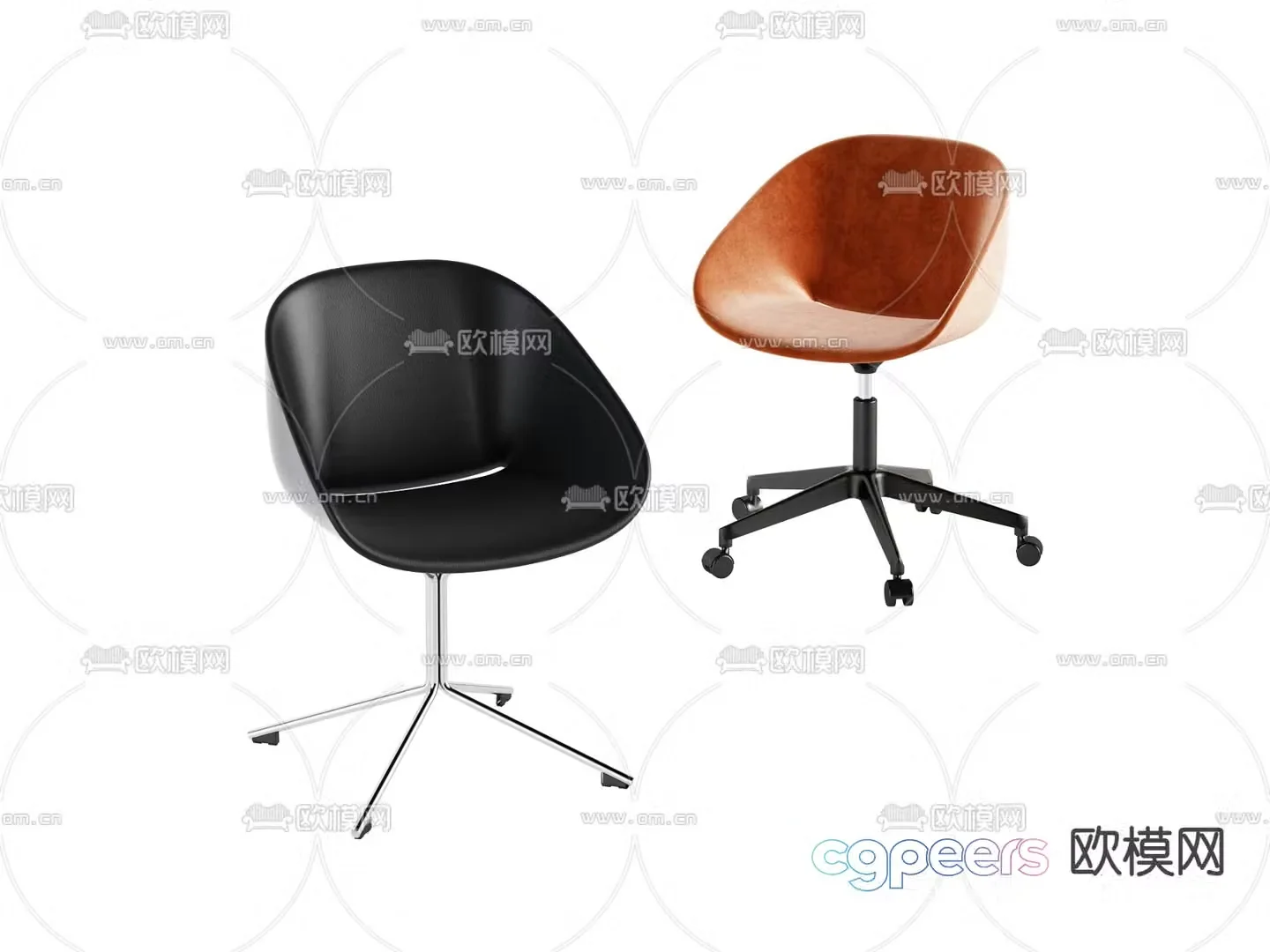Modern office chair staff chair negotiation chair 3d model