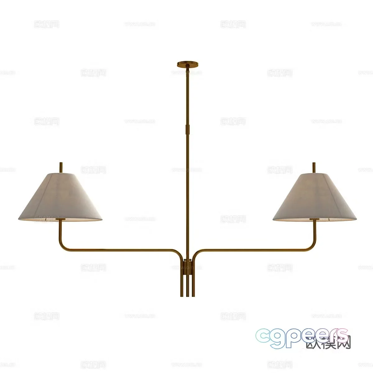 New Chinese style light luxury decorative chandelier 3D model