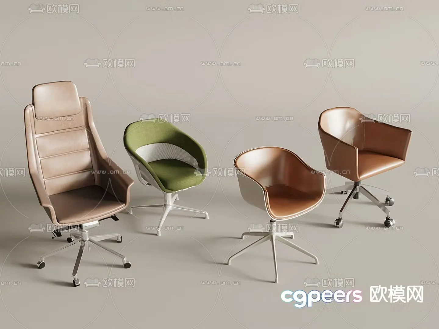 Macaron color office chair boss chair armchair computer chair 3d model