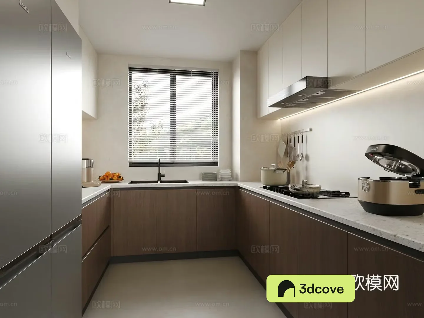 Modern minimalist log kitchen