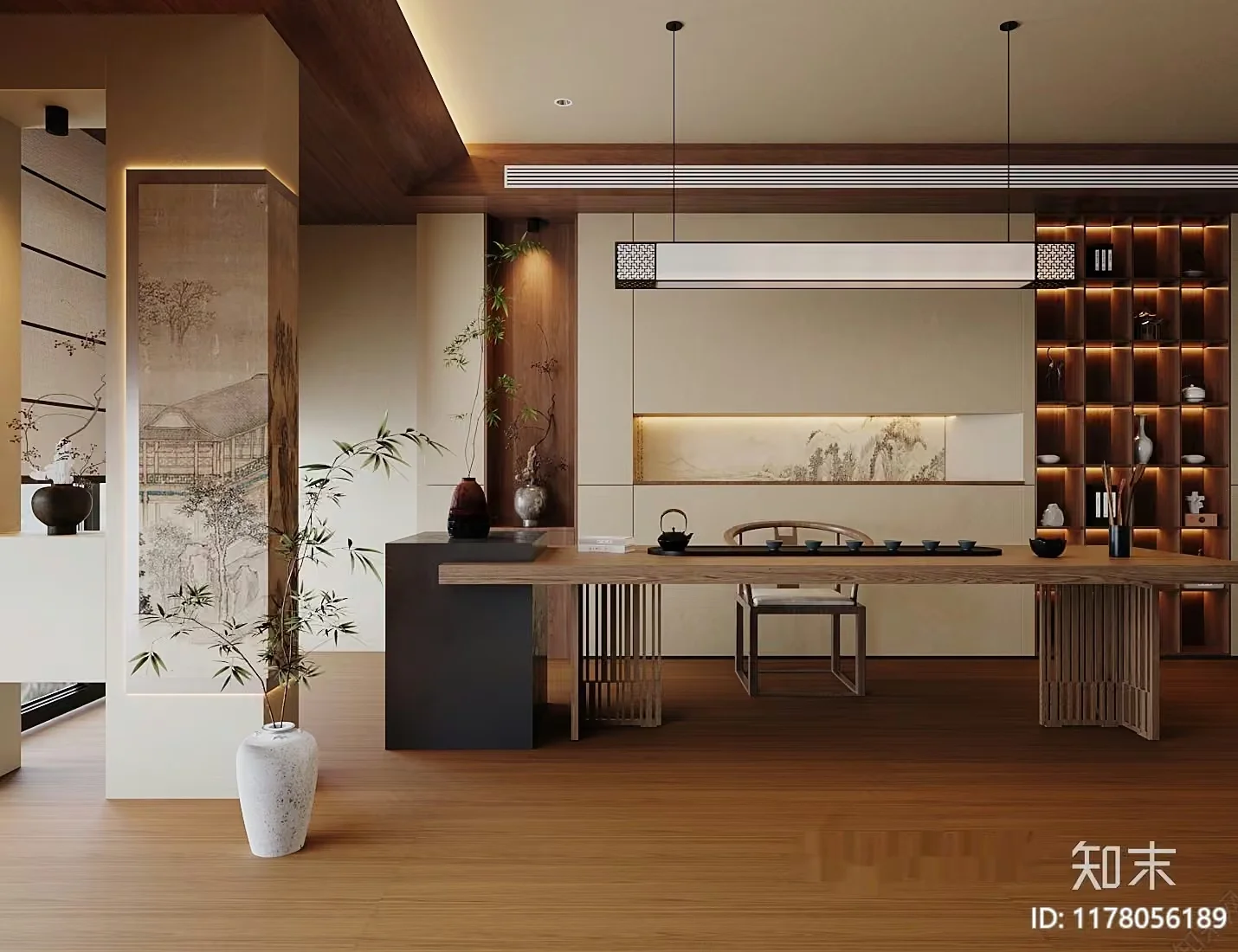 A Modern Asian-Inspired Dining Room 3D Model – 10686 – CORONA Render
