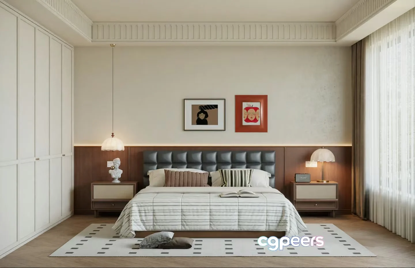 Cozy Modern Bedroom 3D Model – 6963 – CORONA Render