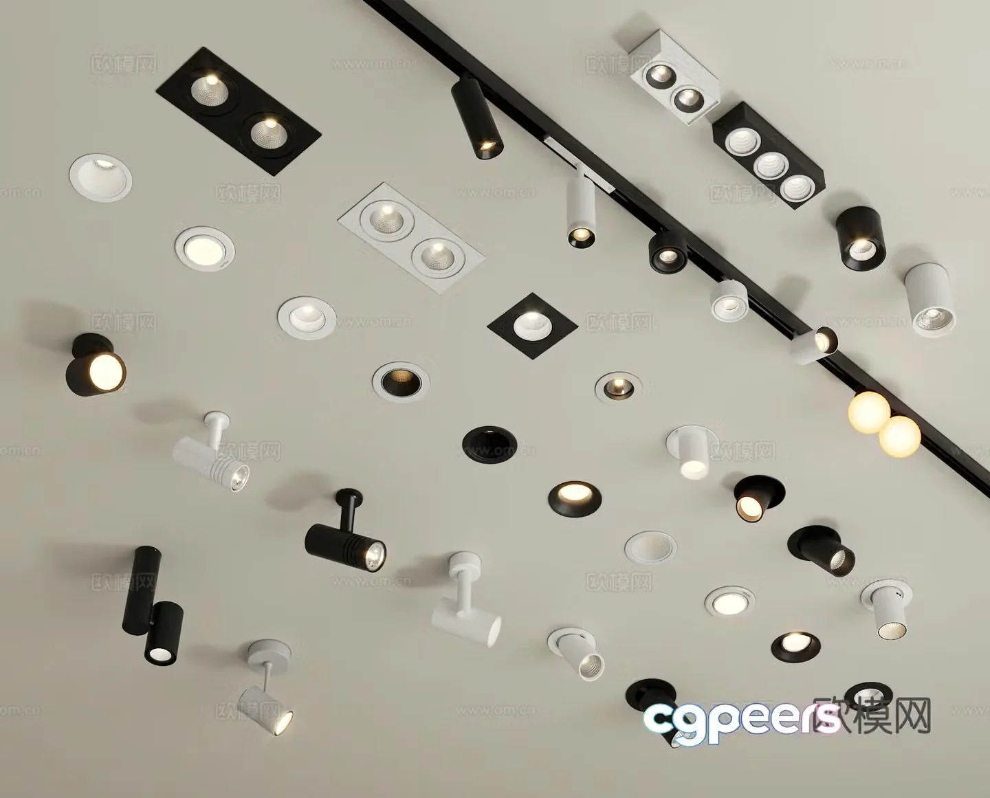 Modern downlight spotlight track light 3d model