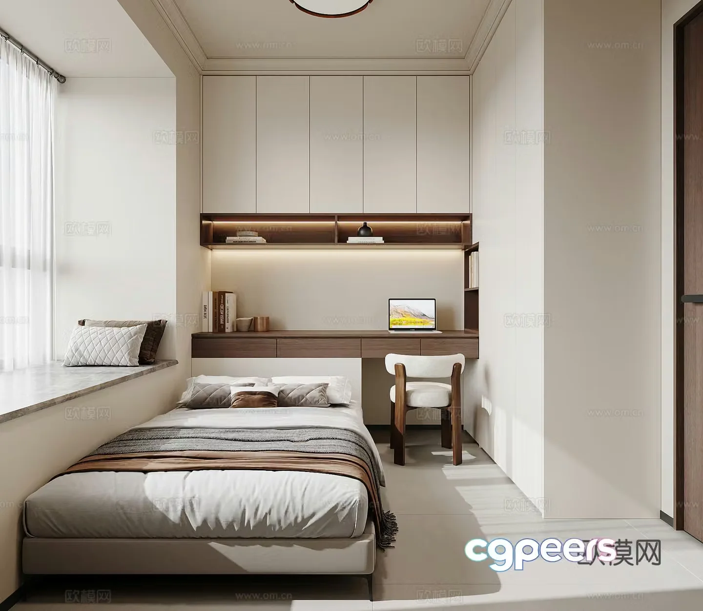 Second bedroom study room 3D model