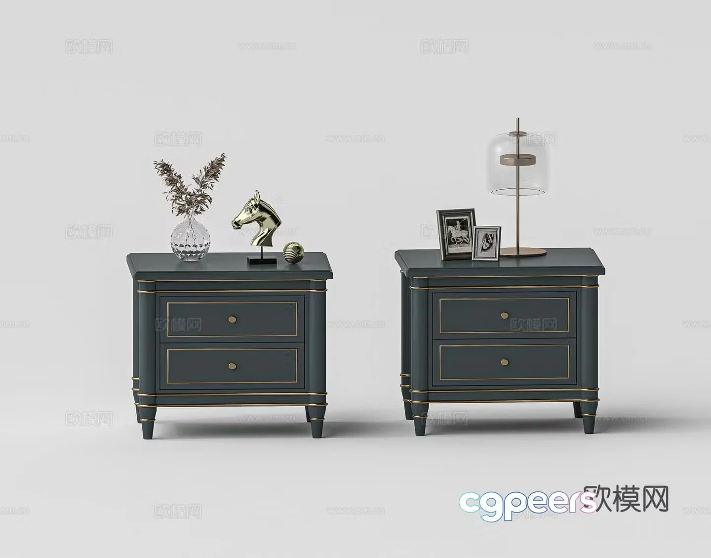 French nightstand 3D model