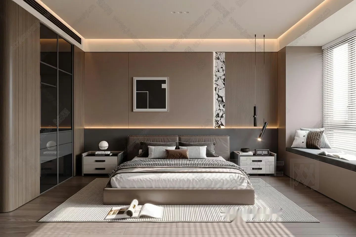 Modern Bedroom Design 3D Model – 23409 – VRAY Render