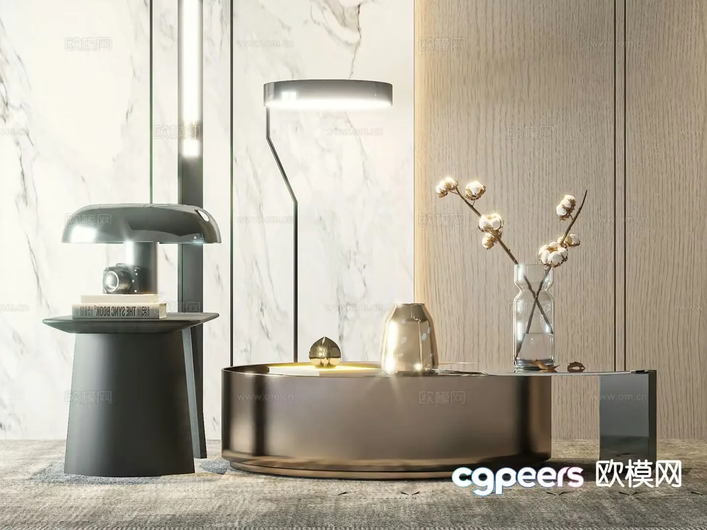 Light luxury coffee table 3D model