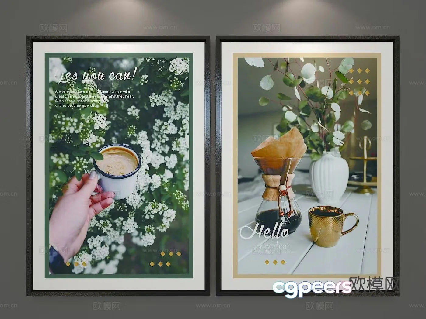 Modern art painting decorative painting 3d model