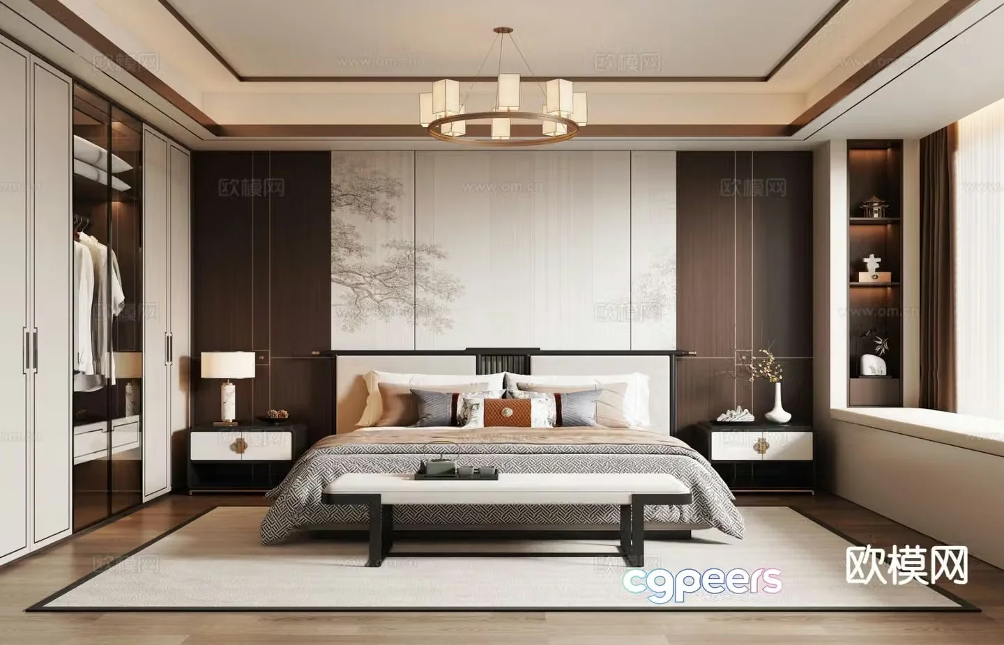 New Chinese style bedroom master bedroom 3d model