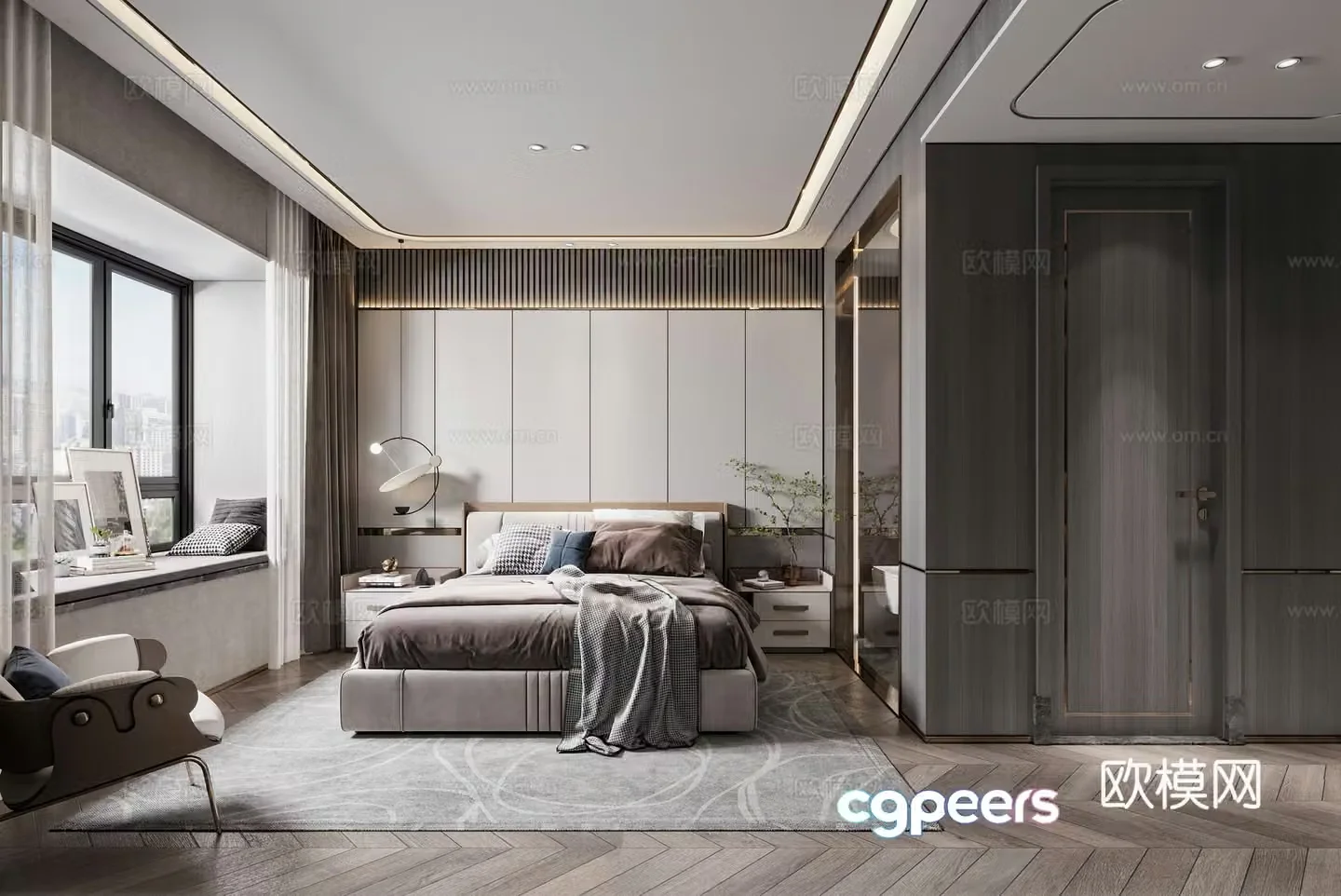 Modern bedroom master bedroom 3d model