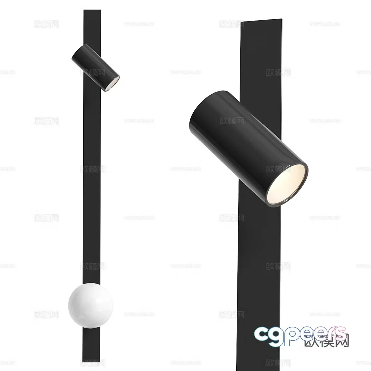 Modern Italian minimalist long wall lamp 3D model