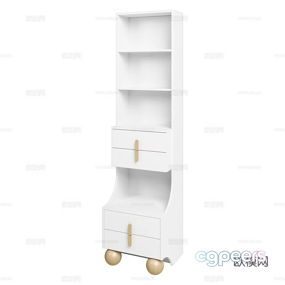 Nordic simple bookcase bookcase simple bookcase decorative cabinet children’s bookcase 3D model