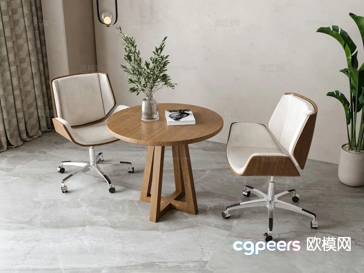 Modern leisure tables and chairs Negotiation tables and chairs 3d model