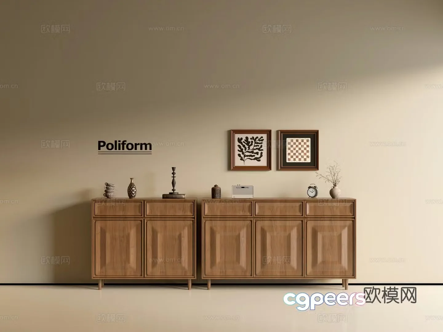 Modern wood grain cabinet ins wind minimalist wind cabinet whole cabinet sideboard balcony cabinet storage 3D model