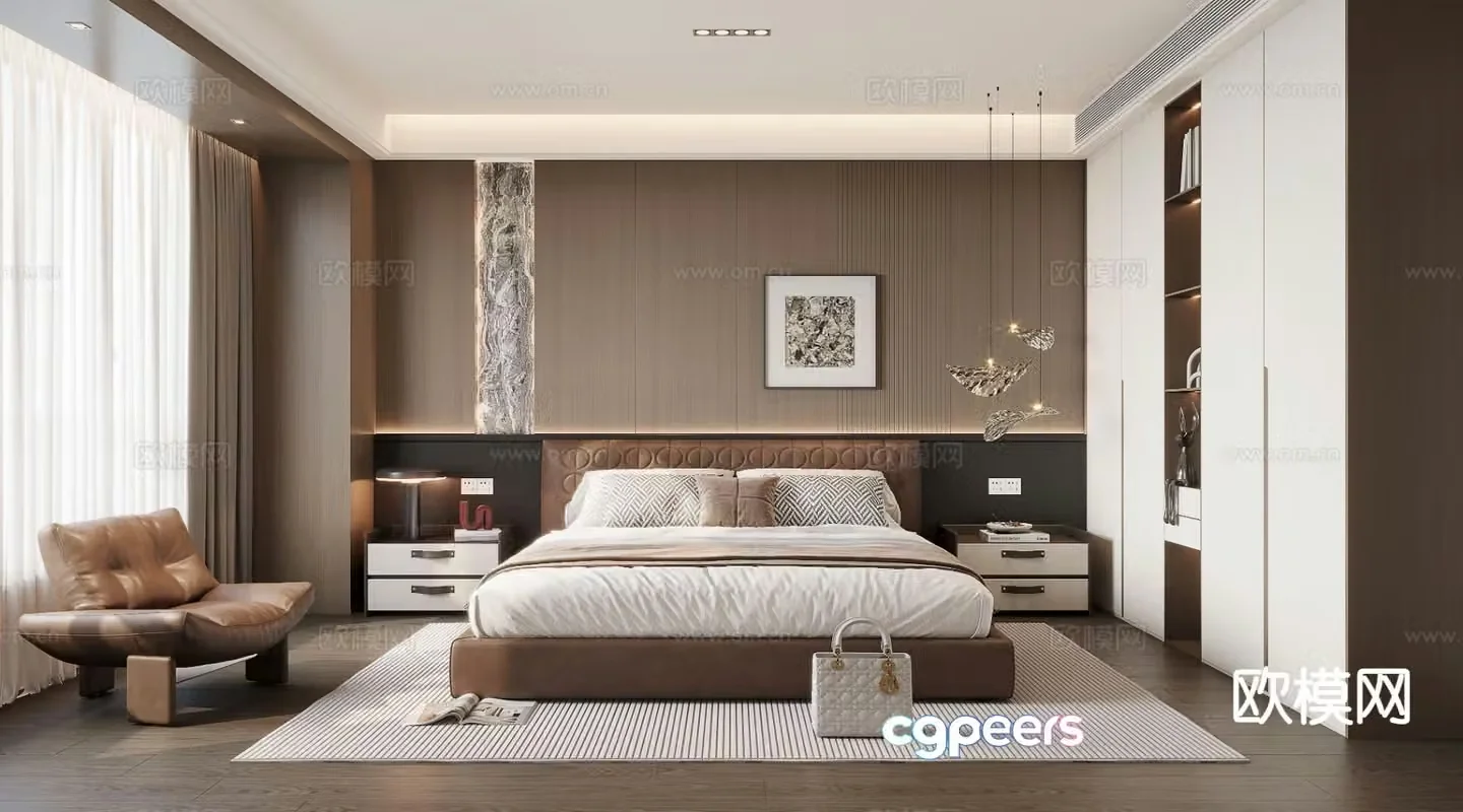 Italian style bedroom master bedroom 3d model