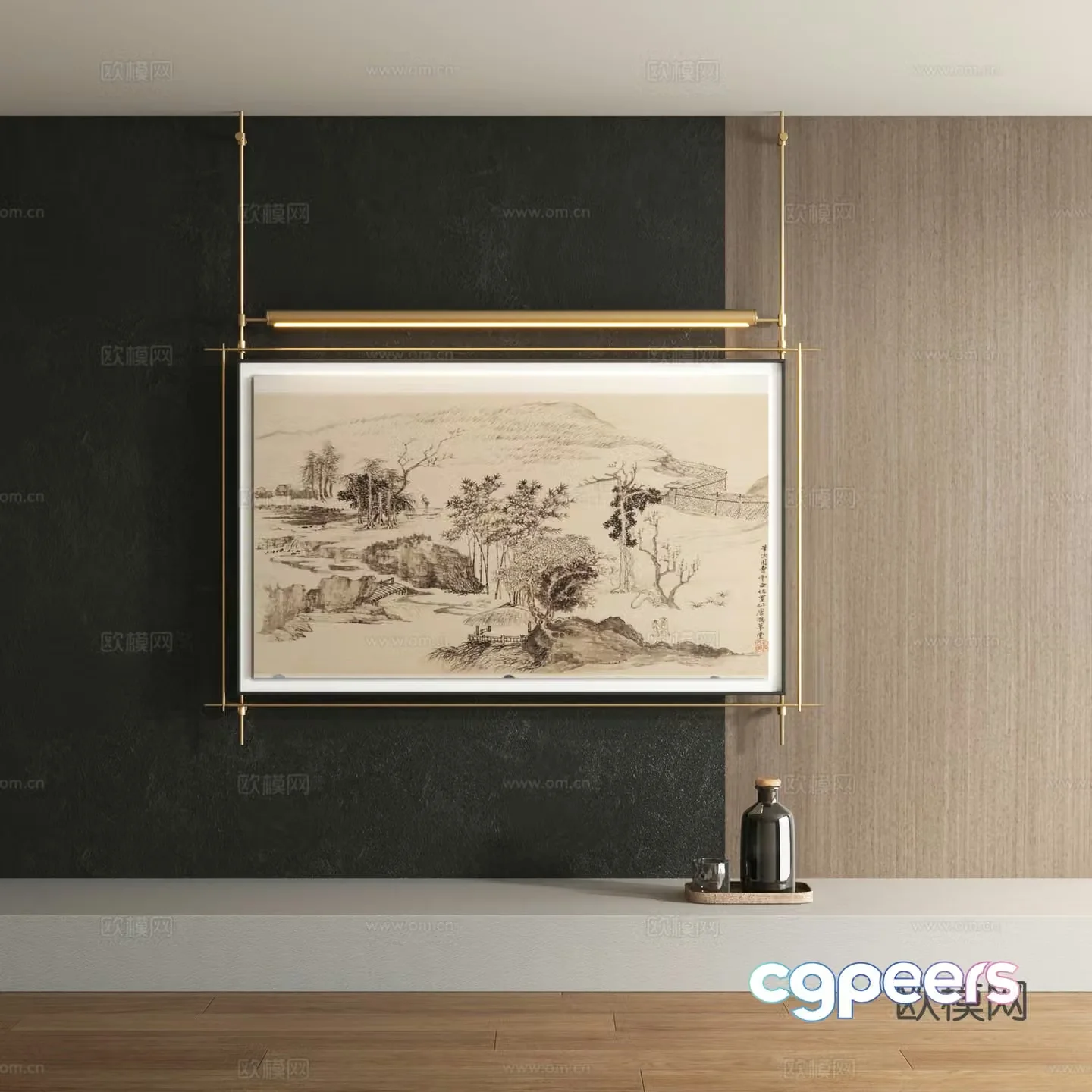 Song style decorative painting 3d model