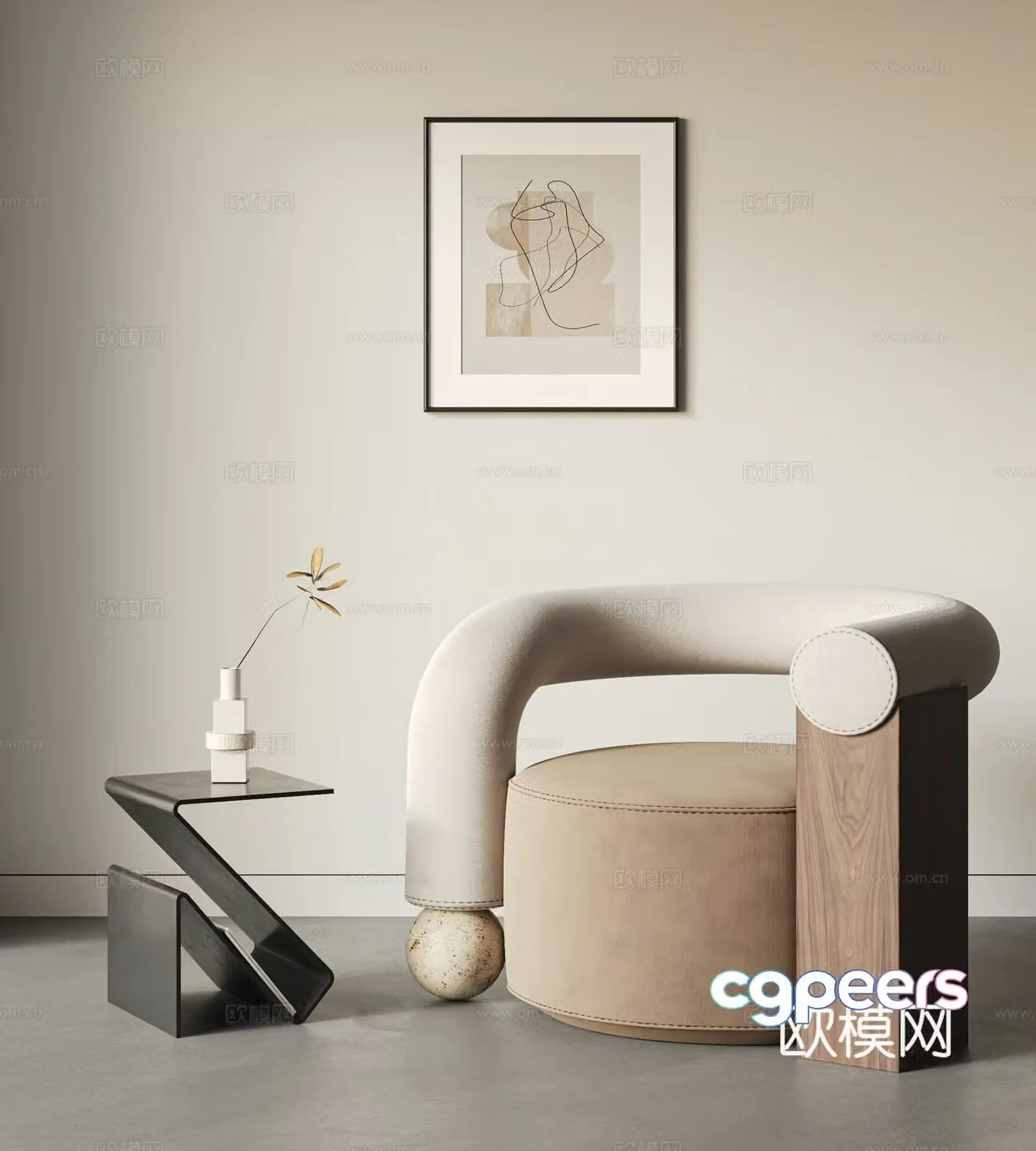 CASSINA single sofa 3D model