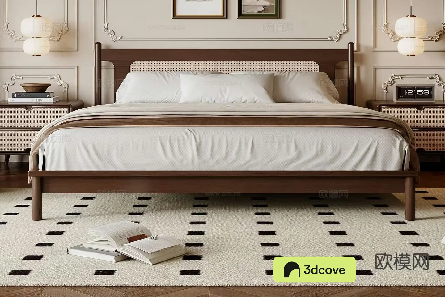 French double bed