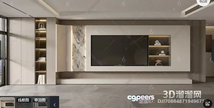 Modern Living Room 3D Model – 530 – VRAY Render