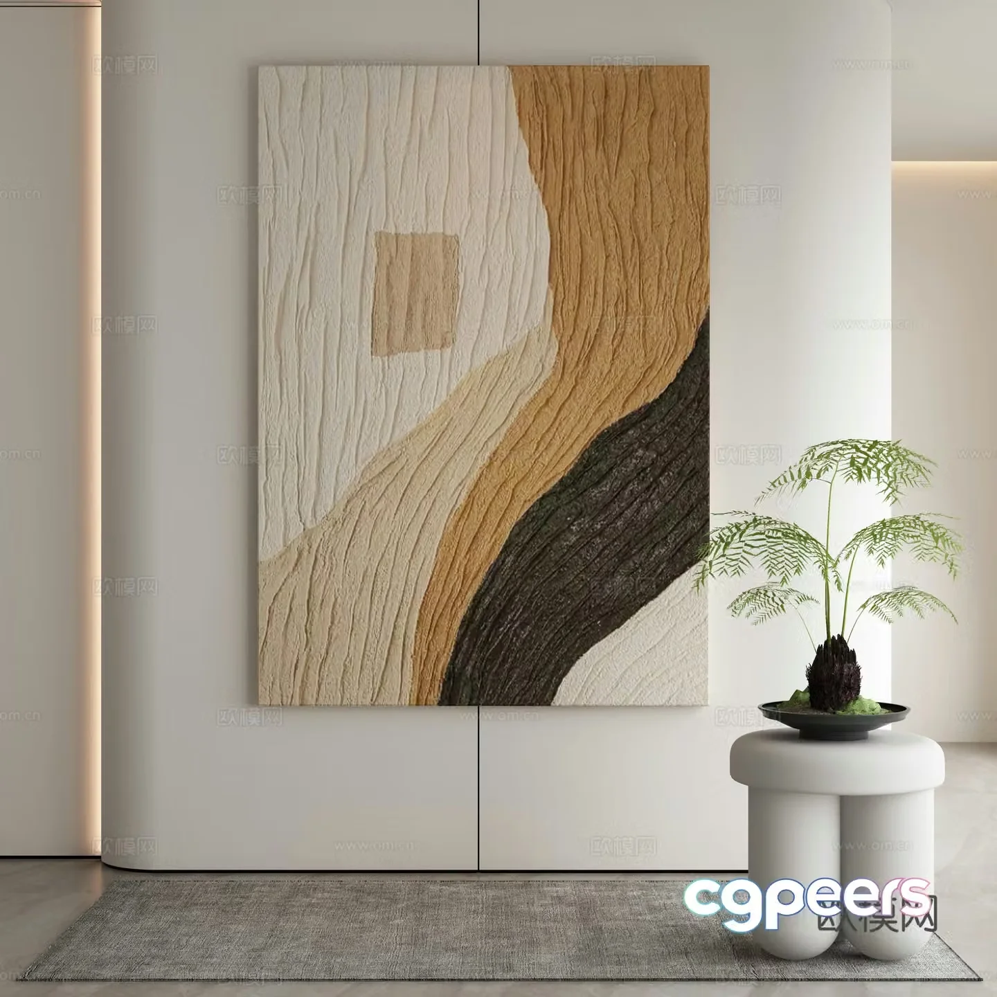 Modern Wasabi Hanging Painting Oil Painting 3D Model